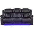 thumbnail image 4 of Modern Black Faux Leather Power Recliner Set with Bluetooth Speakers and LED Lighting, 4 of 8