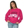 thumbnail image 5 of Pink Power Breast Cancer Awareness Women Crewneck Sweatshirt Brisco Brands S, 5 of 6