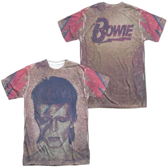 David Bowie Glam Unisex Adult Sublimated Costume T Shirt (Front/Back), Small Multicolor