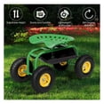 thumbnail image 6 of IRONMAX Garden Cart with Seat, Heavy Duty Gardening Work Stools w/Height Adjustable Seat & 10’’ Large Wheels, Rolling Garden Scooter for Outdoor Lawn Yard Planting Green, 6 of 7
