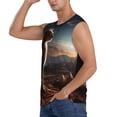thumbnail image 3 of Bingfone Pyramid Desert Cat Pattern Men's Tank Tops Workout Sleeveless Tee Shirts Running Beach Tanks for Men-Large, 3 of 7