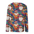 thumbnail image 4 of WXLWZYWL Womens Christmas Sweatshirts Cute Xmas Ugly 3D Graphic Print Sweaters Oversized Long Sleeve Round Neck Pullover Tops, 4 of 5