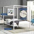thumbnail image 7 of Modway Raina Queen Canopy Bed Frame in White Gray, 7 of 7