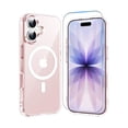 thumbnail image 1 of HAYAN for iPhone 17 Case Clear Pink with Screen Protector, Compatible with Magsafe, Anti-Yellowing, Military-Grade Protection, Shockproof Slim Magnetic Phone Case Cover, Pink, 1 of 1
