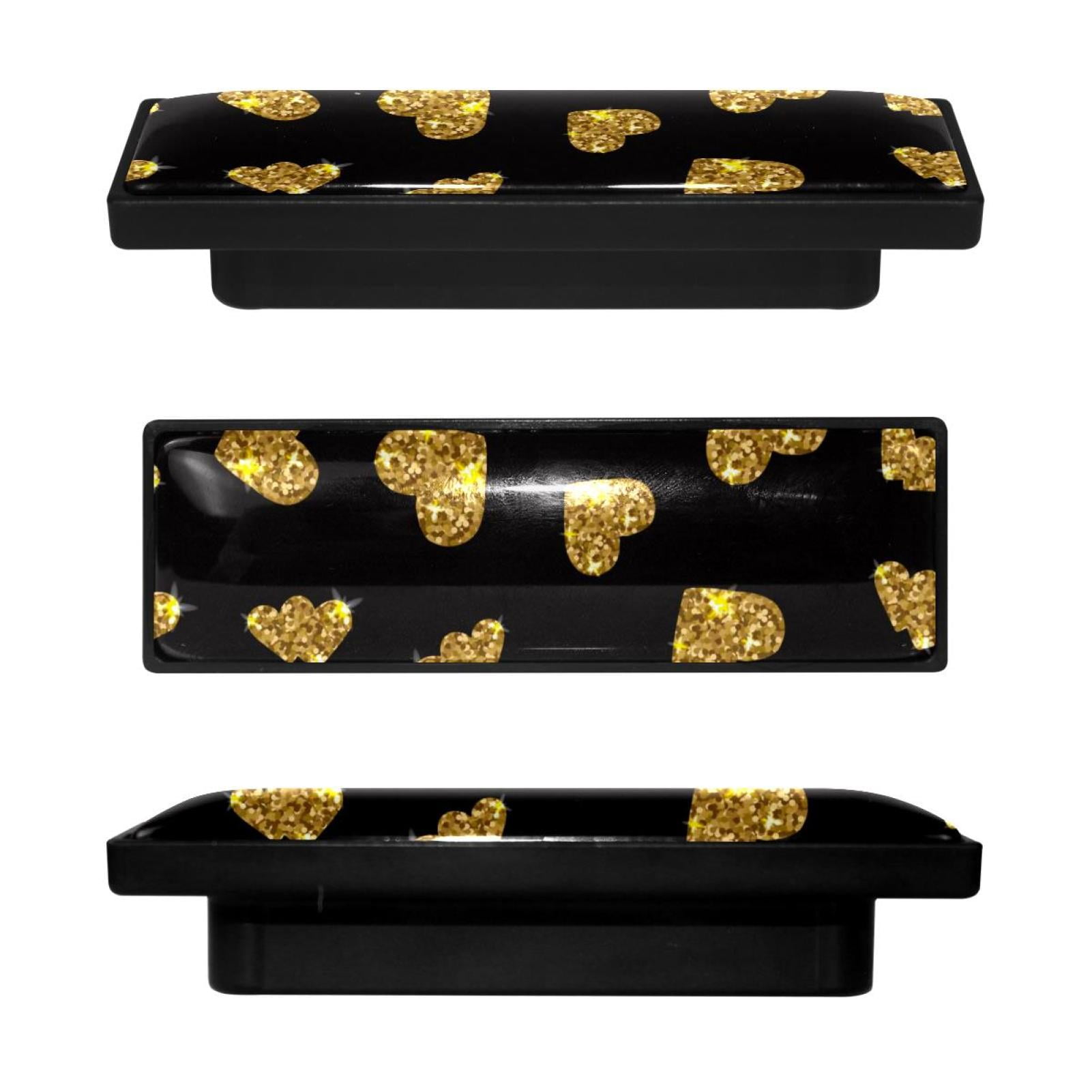 4 Pcs Rectangle Handle Cupboard Knob Drawer Pulls Handle Gold