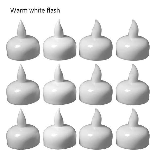 Worallymy 12pcs luces en forma de vela LED lámparas sin llama decoración impermeable luces de agua, blanco cálido Worallymy JD735800196
