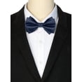 thumbnail image 3 of CORBATA DE LAZO PREATADA PARA HOMBRE INSPIRADA EN EL DÍA DEL PADRE, DE DOBLE CAPA, AJUSTABLE, COLOR SÓLIDO, AZUL MARINO, 3 of 4