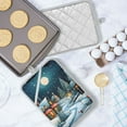 thumbnail image 5 of ALAZA Winter Houses and Moon Pot Holders Set of 2 Heat Resistant Kitchen Oven Mitts, 5 of 7