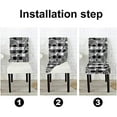 thumbnail image 4 of Bohemian Floral Dining Room Chairs Covers Set of 4 Watercolor Dark Blue and Red Striped USA Flag Stretch Spandex Kitchen Chair Slipcovers Removable Washable Geometric Parsons Chair Cover, 4 of 5