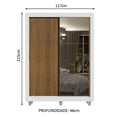 thumbnail image 3 of Ropero Closet Madesa Dallas Plus 2 Puertas Corredizas con Espejo 4 Cajones con Pies BM, 3 of 5
