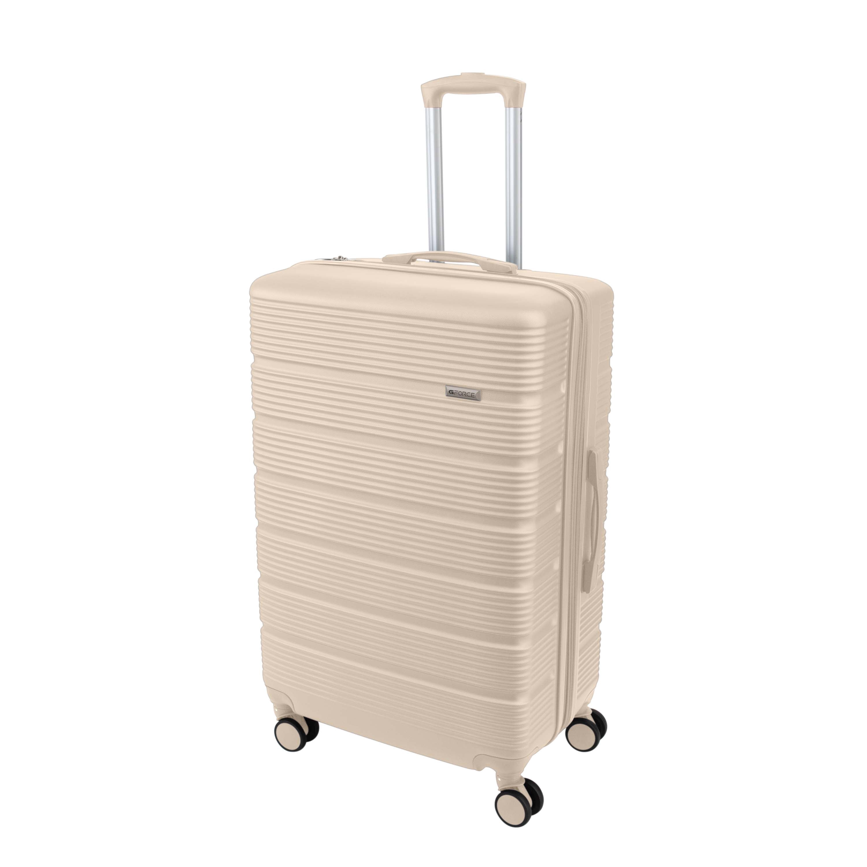 G-Force 3 Piece Expandable Rolling Luggage Set in Ivory