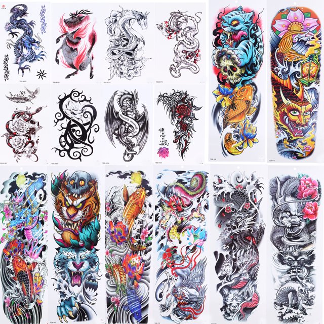 Pegatinas De Tatuaje Temporales, Pegatinas De Tatuaje Efecto De Tatuaje Real 16 Piezas Impermeables A Prueba De Sudor Para Mujeres Hombres Para Reuniones Para Brazo Pierna Para Uso