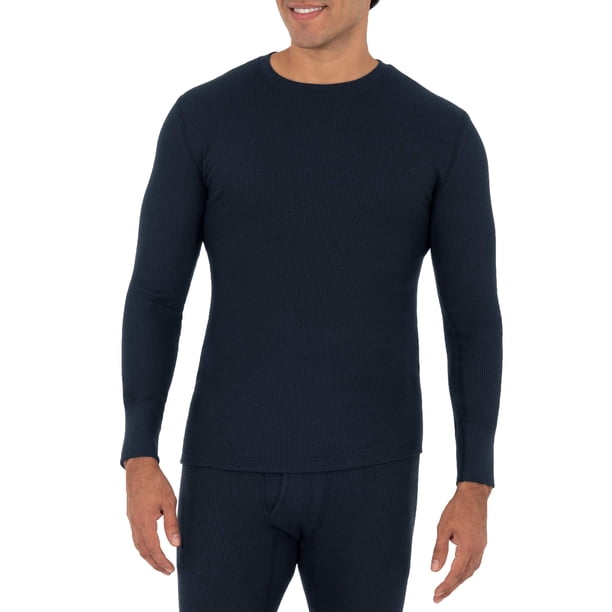 Camiseta térmica de algodón Fruit of the Loom para hombre, azul marino