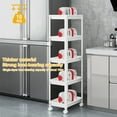 Untyo 5Tier Slim Bathroom Storage Cart with Rolling Wheels,Kitchen