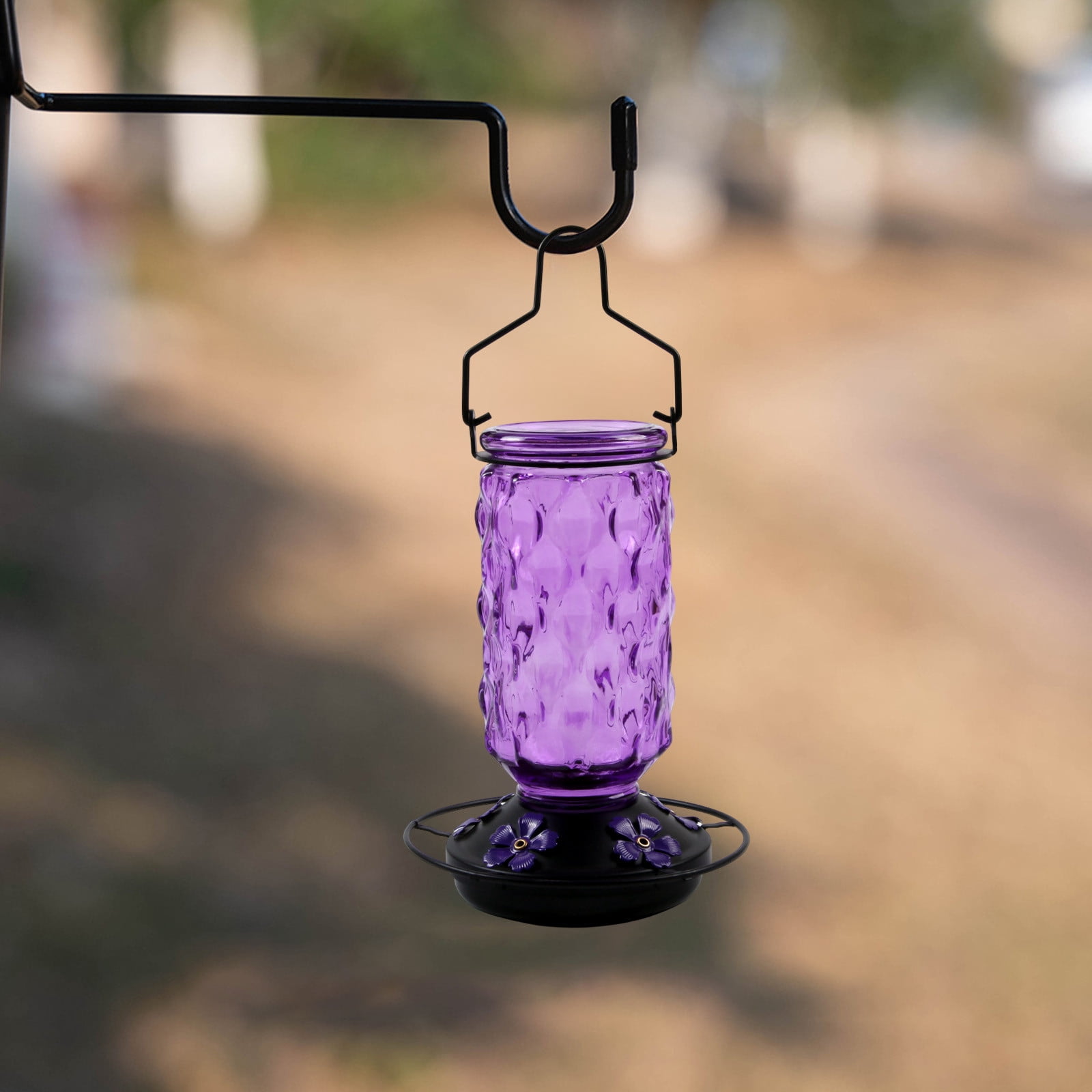Five Port Wide Mouth Glass Hummingbird Feeder, Clear Leak Proof Outdoor Feeder for Easy Filling, for Garden Backyard Decor and Attracting Multiple Hummingbirds