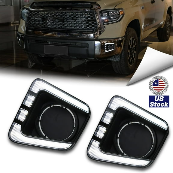 For Toyota Tundra 2014-2021 LED Daytime Running Light Turn Signal Front Fog Lamp
