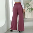 thumbnail image 2 of Pantalones sueltos para mujer pantalones de pierna ancha para mujer cintura alta transpirables color puro para uso diario para citas ANGGREK Otros, 2 of 7