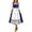 1Blue, variant on Xijirk Women's Dirndl Dress Traditional Bavarian Lace 3/4 Sleeve Floral Embroidery Midi Apron for Oktoberfest Halloween Party,XL