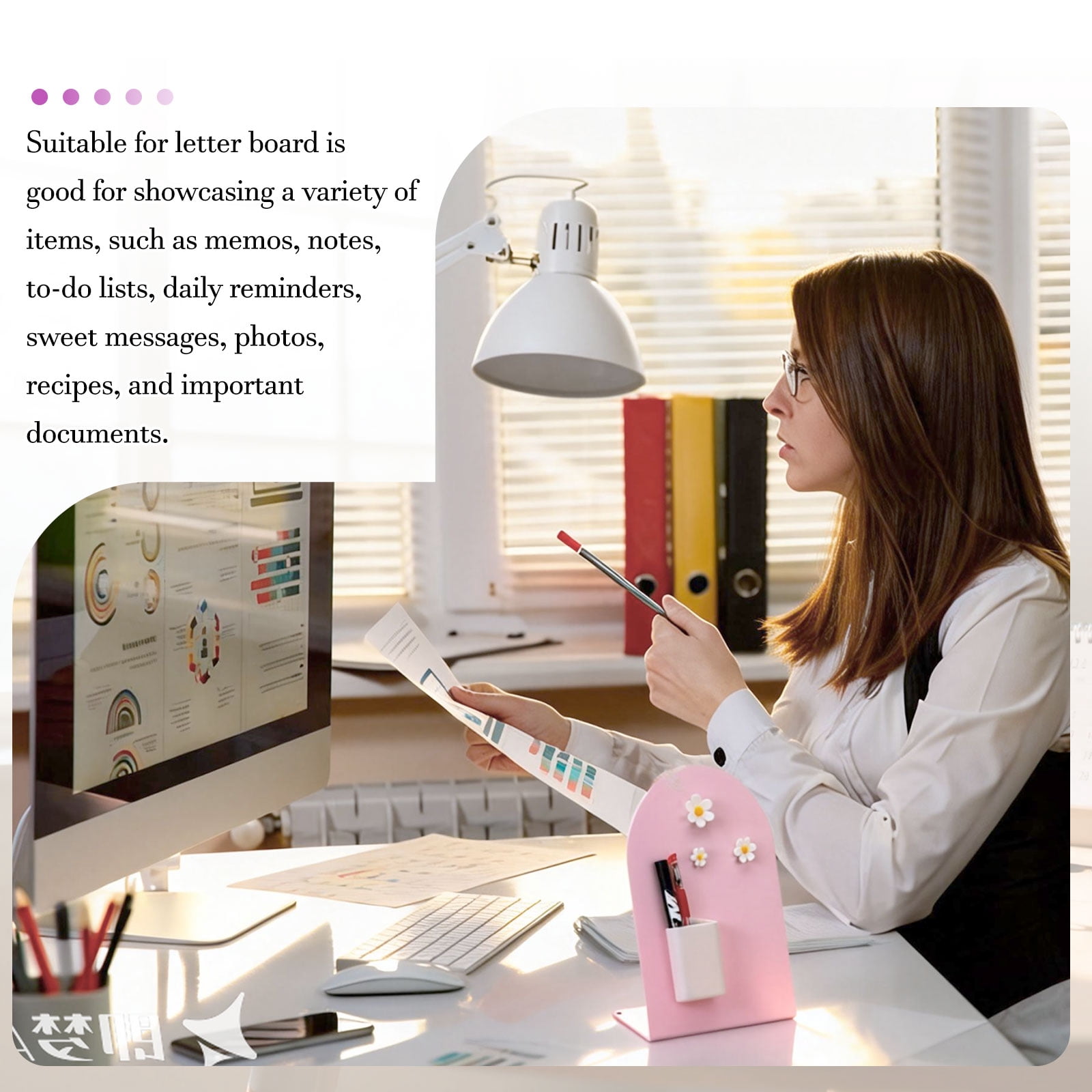 Uxcell Magnetic Bulletin Board, Memo Magnet Display Stand Board with Magnetic Accessory Set for Home Office Kitchen, Black