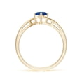 thumbnail image 2 of ANGARA Natural Round Blue Sapphire Solitaire Bypass Engagement Ring in 14K Yellow Gold for Women (Size-5mm) | September Birthstone, Anniversary, Jewelry Gift for Women | Natural Blue Sapphire Ring, 2 of 9