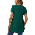 thumbnail image 5 of XCHQRTI V Neck Tunic Top Shirt Women Casual Loose Ruffled Short Sleeves Tshirt Tops, 5 of 5
