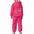 thumbnail image 6 of HUAXUN-Girls Heart Print 2PC Tracksuit Cotton Outfit Sweatshirts Sweatpants Set Youth Girls Pullover Casual Hooded Tops Pants Tracksuits,Matching Fleece Hoodie & Pants Set(A-Hot Pink,6-7 Years), 6 of 6