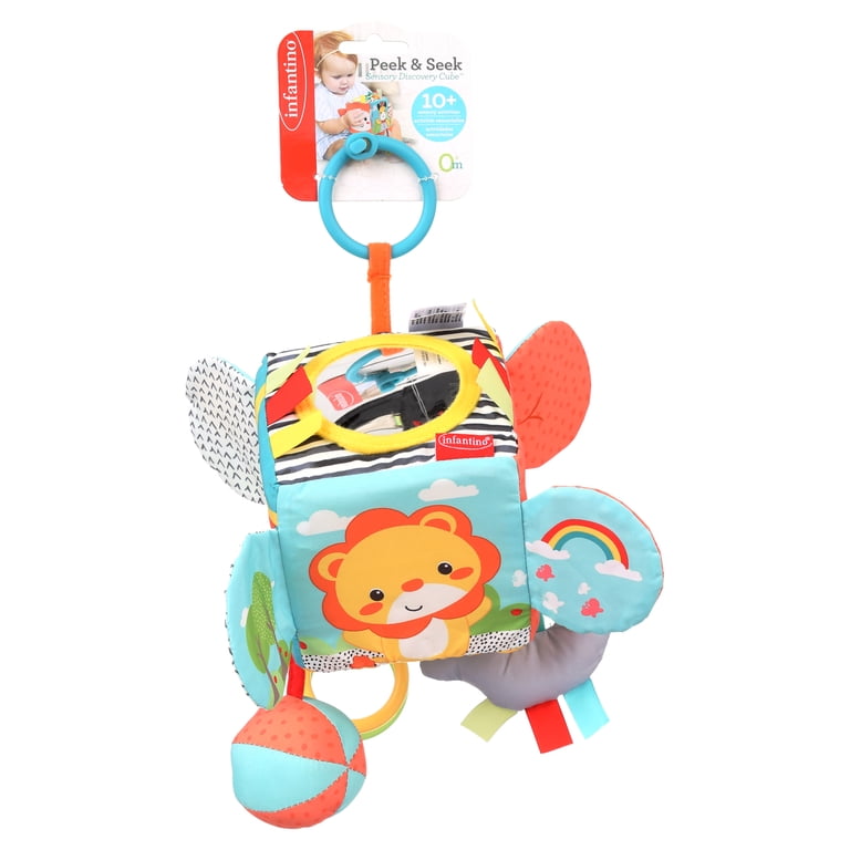 Infantino Big Top Discovery Cube with Clacker Rings, Plush Toy