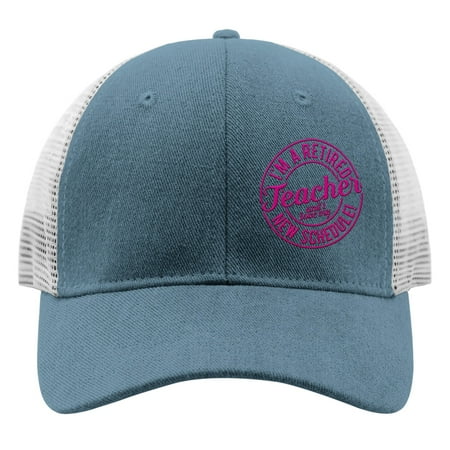 Glitter Baseball Hats retired teacher and i love my new schedule Embroidery Dad Hats for Men Graphic Adjustable for Fishing
