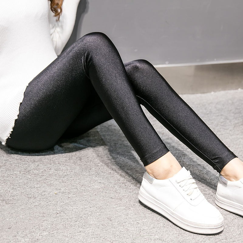 Black Shiny Spandex Leggings