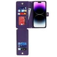 thumbnail image 6 of Allytech iPhone 14 Pro Max Case Wallet, Multiple Cards Holder Shoulder Strap Hand Wrist Zipper Wallet Stand Shockproof Wallet Case Purse for Apple iPhone 14 Pro Max - Purple, 6 of 8