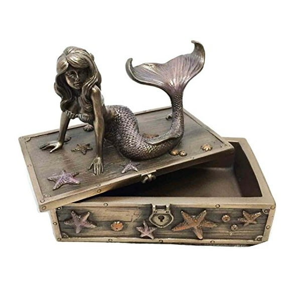 ATL Mermaid Resting On Treasure Chest Decorative Box
