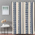 thumbnail image 3 of Bathroom Shower Curtain Abstract Geometric Stripe Dot Waterproof Shower Curtains with Hooks, Dark Blue Lines on Beige Bath Curtains Bathtub Curtain Home Decor 60x72in, 3 of 9