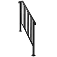 thumbnail image 3 of Tcbosik Hand Rails for Outdoor Steps, 3-Step Galvanized Iron Stair Handrail for Porch, Deck, Backyard, Easy Assembly, Matte Black, 3 of 7