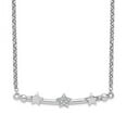 thumbnail image 2 of Sterling Silver Rhodium-plated Cubic Zirconia 3-Star Bar with 1.5in Extender Pendant Necklace, 2 of 3