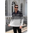 thumbnail image 4 of COOFANDY Mens Quarter Zip Pullover Sweaters Casual Slim Fit Knit Texture Sweater Fair Isle Pattern, 4 of 7