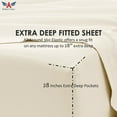 thumbnail image 4 of 28-INCH EXTRA DEEP POCKETS - 7 PC Split King Giza Sheet Set for Adjustable Bed - (Extra Pillowcases) 800-Thread-Count 100% Giza Cotton- 800TC Cotton- Ivory, 4 of 7
