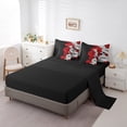 thumbnail image 3 of YST Aztec Dahlia Comforter Set, Full Size, 7-Piece, Floral, White Red Black, Bedding Set, 3 of 5