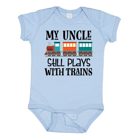 

Inktastic My Uncle Still Plays with Trains Gift Baby Boy or Baby Girl Bodysuit