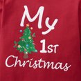 thumbnail image 3 of Bellafa Baby Girls Long Sleeve Xmas Ruffle Romper Floral Pants Headband Hat Sets 0-18 Months Infant Girls 4Pcs Outfits Clothes, 3 of 6
