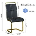 thumbnail image 5 of Set of 4 Modern Dining Chairs, High Back PU Faux Leather Upholstered Chair with Gloden Glossy Chromed Legs for Dining Room & Office, 5 of 6