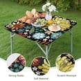 thumbnail image 4 of Pioneer Flower Floral Print Pattern Square Fitted Tablecloth with Elastic Edge,Square Table Cover,Washable Elastic Table Cover for Home Kitchen Party Decor 36"x36", 4 of 6