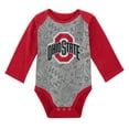 thumbnail image 3 of Newborn & Infant White/Gray Ohio State Buckeyes 2-Pack Play Time Long Sleeve Bodysuit Set, 3 of 4