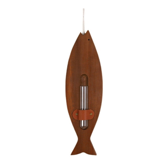 Jarrón de flores para colgar en la pared, diseño creativo, soporte de madera para plantas. Marrón
