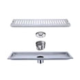 thumbnail image 3 of Inch Linear Shower Drain 20 Inch with Hair Strainer 3In Outlet Smell Proof Modern 304 Stainless Steel Bathroom Floor Drain with Removable Grate Quick Drainage Rectangular Shower, 3 of 7