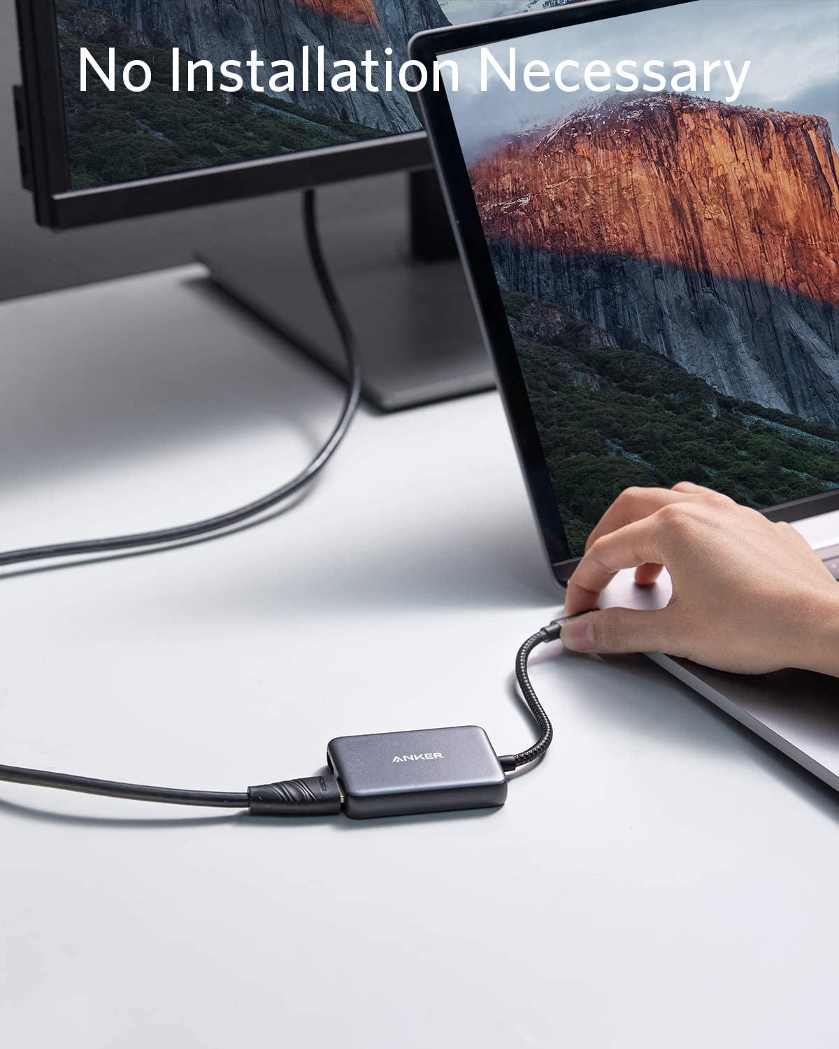 Restored Anker USB C to Dual HDMI Adapter, Compact and Portable USB C Adapter, Supports 4K@60Hz and Dual 4K@30Hz, for MacBook/LenovoYoga/Thinkpad, XPS, and More [macOS only Support SST Mode] (Refurbished)