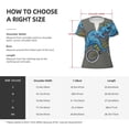 thumbnail image 7 of Fuzoiu Fun Riding Dinosaur Print Women's V-Neck T-Shirt,Women's Short Sleeve Top, Comfortable for Work, Leisure, and Sports, 7 of 7