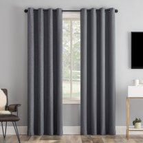 Sun Zero Tyrell Tonal Texture Draft Shield Fleece Insulated 100% Blackout Grommet Curtain Panel In Sterling Gray, 50"X84", Sterling Gray
