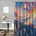 thumbnail image 2 of JEUXUS Mountain View with Colorful Winter Sunrise on The Top Shower Curtain White, 2 of 7