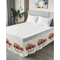 thumbnail image 4 of It's Fall Bed Skirt California King Size 18in Drop, Y'all Thanksgiving Truck Pumpkin Harvest Buffalo Plaid Wrap Around Dust Ruffle Bedskirts, Wrinkle&Fade Resistant Easy Fit Bedskirt with Elastic, 4 of 8