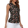 thumbnail image 4 of Whosucclay Mushrooms and Butterflies Golf Sleeveless Top for Women, Quick Dry Elastic for Hiking Sports, Half Zip V Neck Golf Shirt, 4 of 7